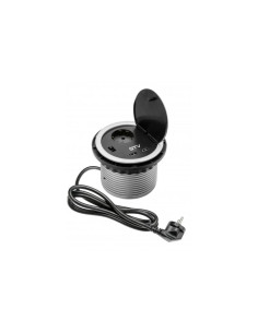 GTV AE-BPW1S2UCH-80 CHARGER контакт за вгражд., 1х Schuko, 2хUSB5V/2A, капак, кабел 1,5 м, сребрист - Цена | LEDs4economy 2
