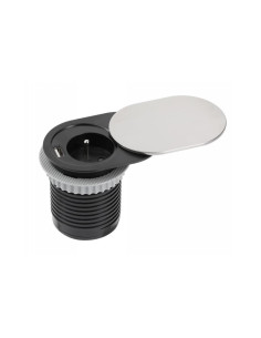 GTV AE-BPW1U1UCH-51 MINI контакт за вгражд., 1х френски стандарт, USB, капак, кабел 1,5 м, черен - Цена | LEDs4economy