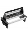 GTV AE-PBC3GS2U-53BKS LETTERBOX Pop-up контакт за вгражд.,3х Schuko,2xUSB,без корпус,капак,сребрист 