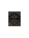 VIMAR 30210.USBG Контакт SICURY Linea, 2P+E 16A+USB-C, унив. стандарт, с детска защита, 2M, Black,  - 2