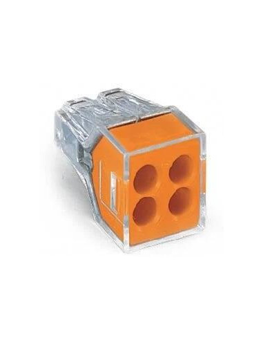 Бърза връзка Wago 4х2,5-4 mm2 (100бр.) оранжева за твърд проводник