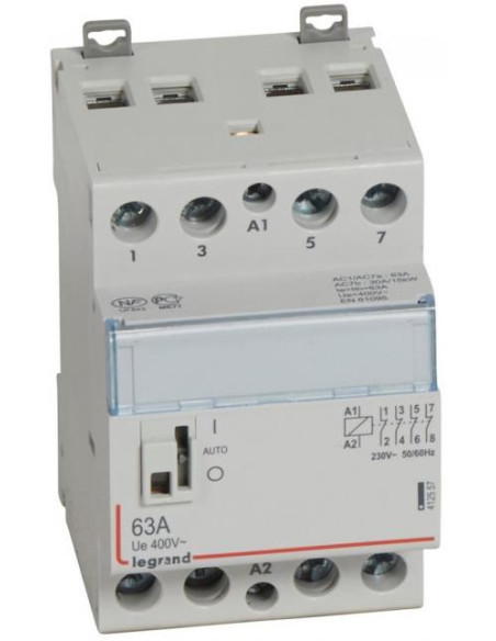 Модулен контактор с ръкохватка CX3, 63A 4NC 220V 3 модула Legrand