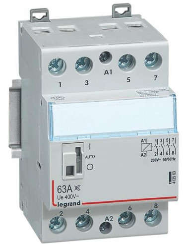 Модулен контактор с ръкохватка CX3, 63A 4NO 220V 3 модула БЕЗШУМЕН Legrand