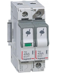 Legrand Катоден отводител тип 2 SPD 40kA 320V 1P+N R - 412246 - Цена | LEDs4economy