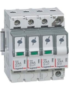 Legrand Катоден отводител тип 2 SPD 20kA 320V 3P+N R - 412227 - Цена | LEDs4economy