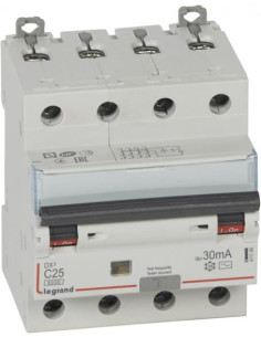 Legrand ДТЗ комбинирана DX3 4P 32A крива C 30mA тип AC 6kA 4 мод. - 411189 - Цена | LEDs4economy