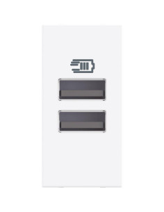 BTICINO RW4191AA USB зарядно тип A и A 15W 3A 100-240V 50-60Hz, 1M Бял Classia - RW4191AA - Цена | LEDs4economy