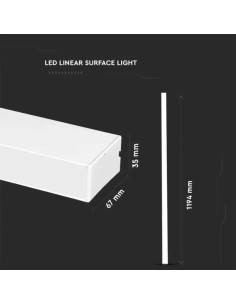 V-TAC LED Линейно Осветление SAMSUNG Чип 40W Външно Бяло Тяло 4000K - 21463 - Цена | LEDs4economy 2
