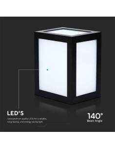 V-TAC 12W Стенна Лампа Черно Тяло 6400К - 218342 - Цена | LEDs4economy 2