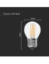 V-tac LED Крушка - 6W Filament E27 G45 6500К 212844 - 2