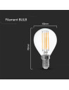 V-tac LED Крушка - 6W Filament E14 P45 4000К 212846 - 2