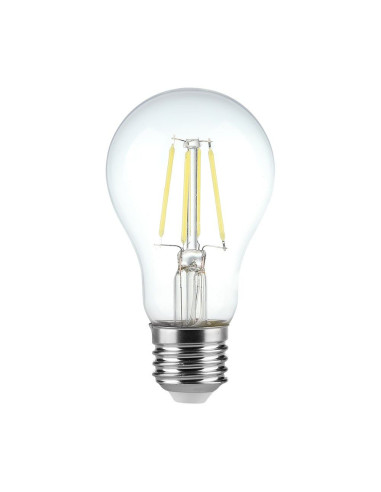 LED Крушка 4W Filament E27 A60 Прозрачно Покритие 6400K