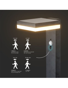 V-TAC 5.5W LED Соларна Наземна със Сензор и Батерия 2200MA LI 3.7V - 23398 - Цена | LEDs4economy 2