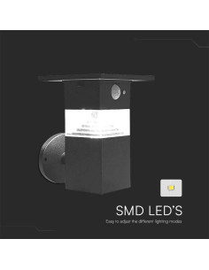 V-TAC 3W LED Соларна Стенна със Сензор и Батерия 2200MA LI 3.7V - 23400 - Цена | LEDs4economy 2