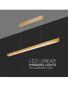 V-TAC 36W LED Линейно Висящо Тяло Дифузер 3 в 1 Златен Мат - 23348 - Цена | LEDs4economy 2