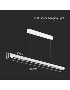 V-TAC 36W LED Линейно Висящо Тяло Лупа 3 в 1 Бяло - 23342 - Цена | LEDs4economy 2