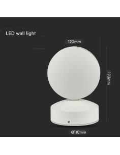 V-TAC 7W Стенна Лампа Бяло Тяло 3000К IP65 - 218217 - Цена | LEDs4economy 2
