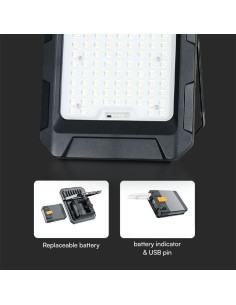 V-TAC 15W LED Соларен Прожектрор 3.7V 8Ah Батерия - 23439 - Цена | LEDs4economy 2