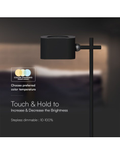 V-TAC 3W LED Магнитна Настолна Лампа Батерия 1800mAh CCT: 3IN1 Черно Тяло - 23411 - Цена | LEDs4economy 2