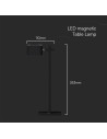 V-TAC 3W LED Магнитна Настолна Лампа Батерия 1800mAh CCT: 3IN1 Черно Тяло - 23411 - 8