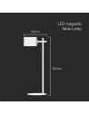 V-TAC 3W LED Магнитна Настолна Лампа Батерия 1800mAh CCT: 3IN1 Бяло Тяло - 23410 - 5
