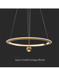 V-TAC 46W LED Висящ Пендел D600x1500mm 3000 Димируем Злато - 23431 - Цена | LEDs4economy 2