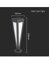 V-TAC 2W LED Соларна Градинска Лампа 3000K Черно тяло - 23350 - 2