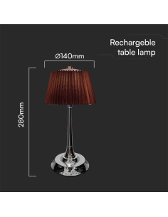 V-TAC 1.5W LED Настолна Лампа 3in1 Хром + Кафяво - 23358 - Цена | LEDs4economy 2
