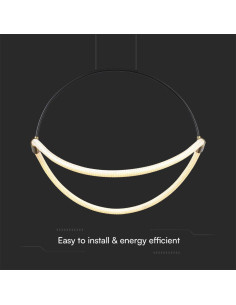 V-TAC 16W LED Висящ Пендел 1.5м 600mm 4000 Черно Тяло - 23437 - Цена | LEDs4economy 2