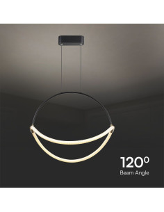 V-TAC 16W LED Висящ Пендел 1.5м 600mm 3000 Черно Тяло - 23436 - Цена | LEDs4economy 2