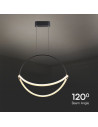 V-TAC 16W LED Висящ Пендел 1.5м 600mm 3000 Черно Тяло - 23436 - 2