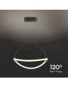 V-TAC 12W LED Висящ Пендел 1.5м 400mm 3000 Черно Тяло - 23434 - 5