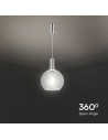 V-TAC 5W LED Висящ Пендел Прозрачно Стъкло 3000 - 23409 - 3