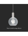 V-TAC 5W LED Висящ Пендел Прозрачно Стъкло 3000 - 23409 - 5