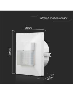 V-TAC PIR Сензор Конзолен 120º Бяло Тяло - 23425 - Цена | LEDs4economy 2