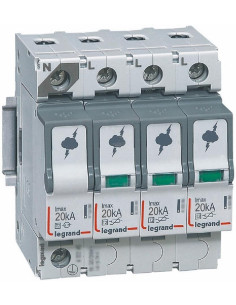 Legrand Катоден отводител тип 2 SPD 20kA 320V 3P+N L - 412225 - Цена | LEDs4economy
