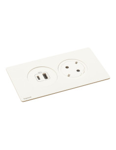 Legrand 654746 Модул за вгражд. 1xSchuko, USBA+C, кабел, метал/бяло, Incara Incara Disq'In, - 654746 - Цена | LEDs4economy