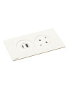 Legrand 654746 Модул за вгражд. 1xSchuko, USBA+C, кабел, метал/бяло, Incara Incara Disq'In,  - 654746