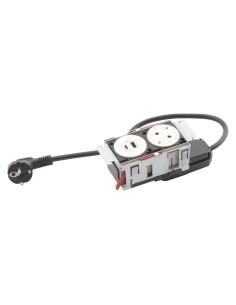 Legrand 654746 Модул за вгражд. 1xSchuko, USBA+C, кабел, метал/бяло, Incara Incara Disq'In, - 654746 - Цена | LEDs4economy 2