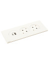 Legrand 654747 Модул за вгражд. 2xSchuko, USBA+C, кабел, метал/бяло, Incara Disq'In,  - 654747