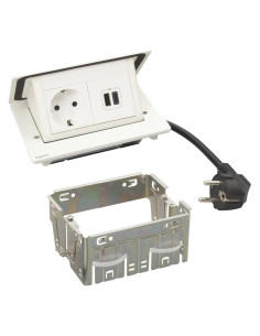 Legrand 654823 Pop-up контакт за вгражд., 1xSchuko, USBA+C, кабел, бяла, Incara Pop-up, - 654823 - Цена | LEDs4economy 2