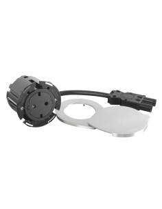 Legrand Модул за вграждане в бюро с 1х Шуко, GST18, Ø60mm, цвят ЧЕРЕН с капак, Incara Disq - 654728F - Цена | LEDs4economy