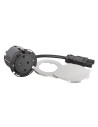 Legrand Модул за вграждане в бюро с 1х Шуко, GST18, Ø60mm, цвят ЧЕРЕН с капак, Incara Disq  - 654728F - 2