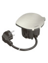 Legrand 654728 Контакт за вгражд. Ø60мм, 1xSchuko, кабел, щепсел, капак, метал/черно, Incara Disq60,  - 654728 - 2