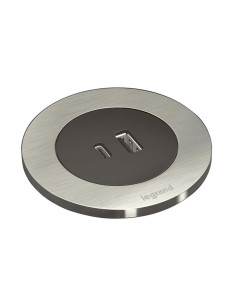 Legrand 654732 Контакт за вгражд. Ø60мм, USB A+C, кабел, щепсел, метал/черно, Incara Disq60, - 654732 - Цена | LEDs4economy