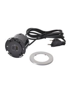Legrand 654732 Контакт за вгражд. Ø60мм, USB A+C, кабел, щепсел, метал/черно, Incara Disq60, - 654732 - Цена | LEDs4economy 2
