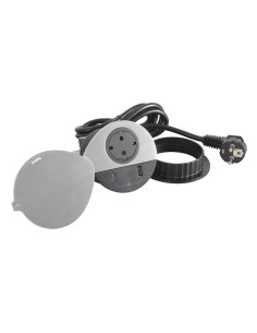 Legrand 655047 Контакт за вгражд. Ø80мм, 1xSchuko, USBA+C, капак, кабел, щепсел, бял, Incara Disq, - 655047 - Цена | LEDs4econom 2