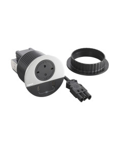 Legrand 655046F Контакт за вгражд. Ø80мм, 1xSchuko, USBA+C, WEIL, кабел, щепсел, черен, Incara Disq, - 655046F - Цена | LEDs4eco