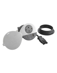 Legrand 655047F Контакт за вгражд. Ø80мм, 1xSchuko, USBA+C, WEIL, капак, кабел, бял, Incara Disq, - 655047F - Цена | LEDs4econom 2