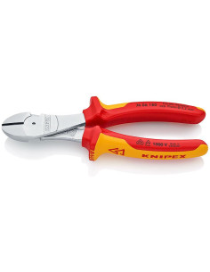Knipex Клещи диагонални резачки усилени, хромирани, VDE 1000V жълто-червена ръкохватка 180мм, - K7406180 - Цена | LEDs4economy